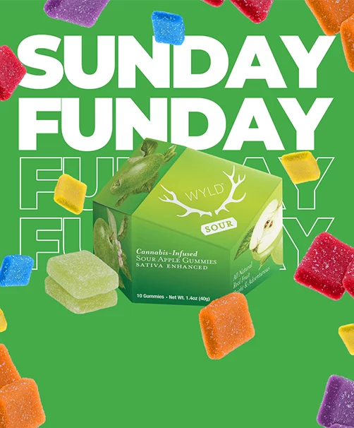 WYLD: Cannabis Sour Apple Gummies - Sunday Funday